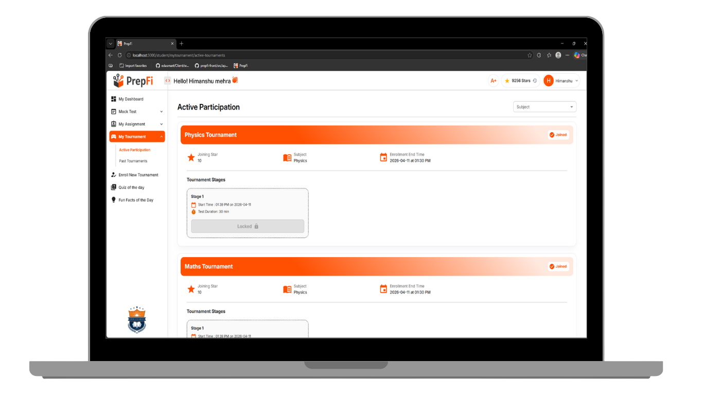 PrepFi Tournament System